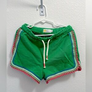 BODEN 9Y girls Pom Trim Jersey Shorts